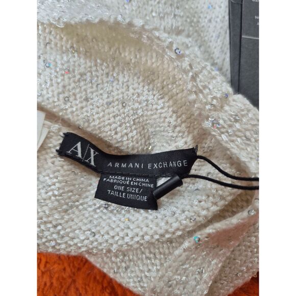 NWT Armani Exchange loop scarf with Crystals - Picture 3 of 10